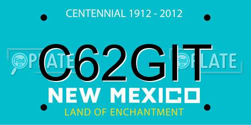 C62GIT New Mexico License Plate