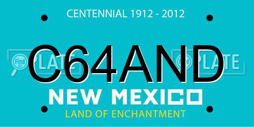 C64AND New Mexico License Plate