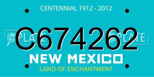 C674262 New Mexico License Plate
