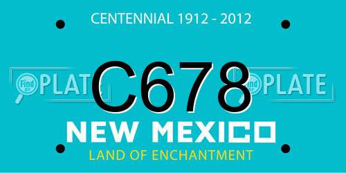 C678 New Mexico License Plate