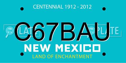 C67BAU New Mexico License Plate