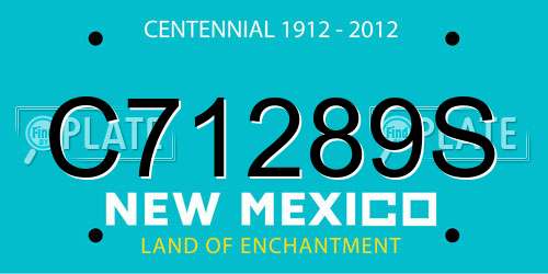 C71289S New Mexico License Plate