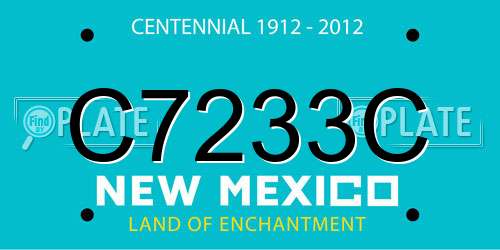 C7233C New Mexico License Plate