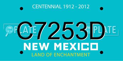 C7253D New Mexico License Plate
