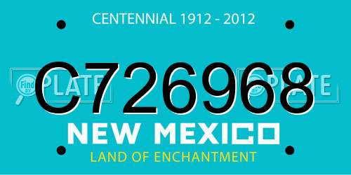C726968 New Mexico License Plate