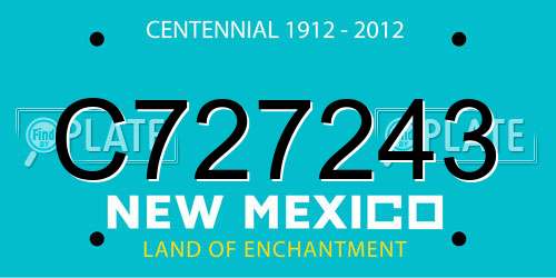 C727243 New Mexico License Plate