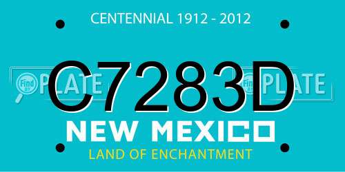 C7283D New Mexico License Plate