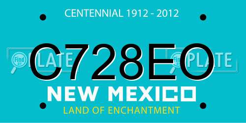 C728EO New Mexico License Plate