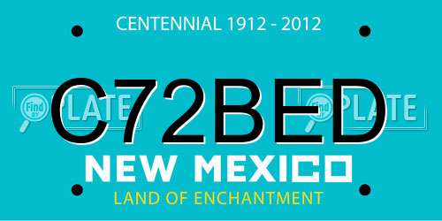 C72BED New Mexico License Plate