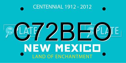C72BEO New Mexico License Plate