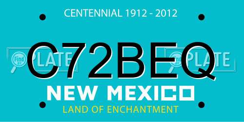 C72BEQ New Mexico License Plate