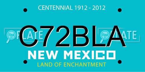 C72BLA New Mexico License Plate