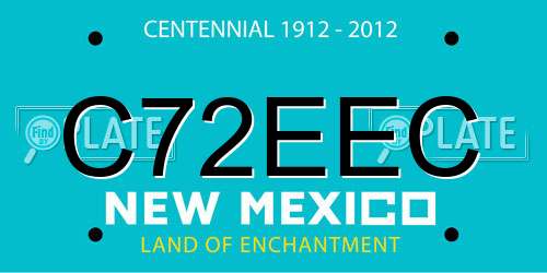 C72EEC New Mexico License Plate
