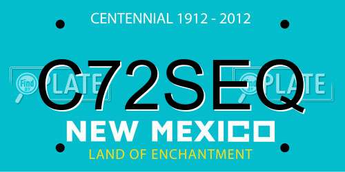 C72SEQ New Mexico License Plate