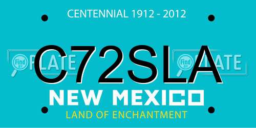 C72SLA New Mexico License Plate