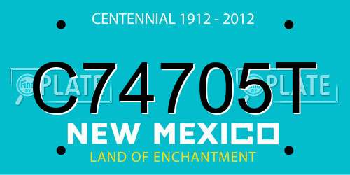 C74705T New Mexico License Plate