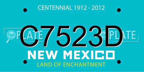 C7523D New Mexico License Plate