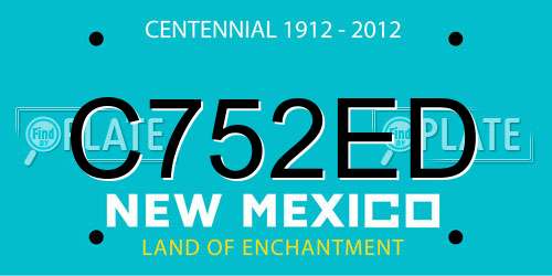 C752ED New Mexico License Plate