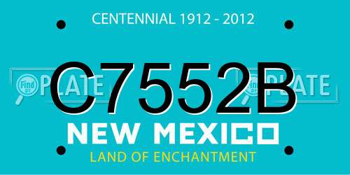 C7552B New Mexico License Plate