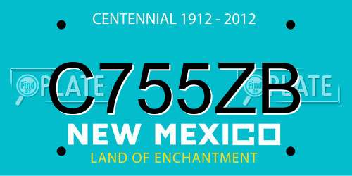 C755ZB New Mexico License Plate