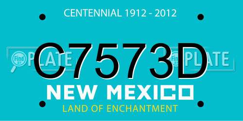 C7573D New Mexico License Plate
