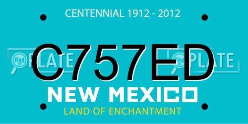 C757ED New Mexico License Plate