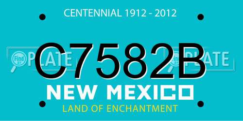 C7582B New Mexico License Plate