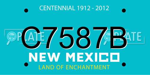 C7587B New Mexico License Plate