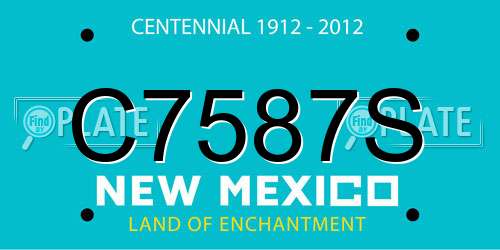 C7587S New Mexico License Plate