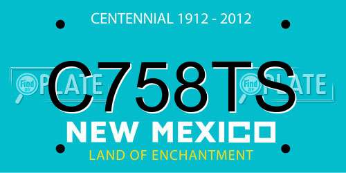 C758TS New Mexico License Plate
