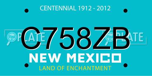 C758ZB New Mexico License Plate