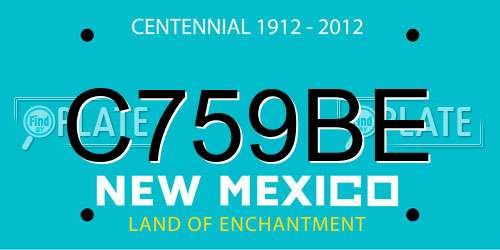 C759BE New Mexico License Plate