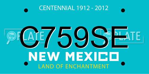 C759SE New Mexico License Plate