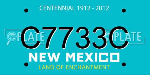 C7733C New Mexico License Plate