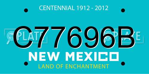 C77696B New Mexico License Plate