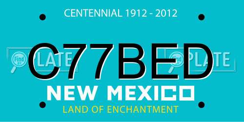 C77BED New Mexico License Plate