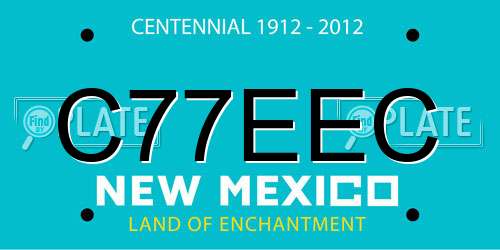 C77EEC New Mexico License Plate