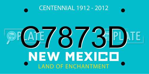 C7873D New Mexico License Plate
