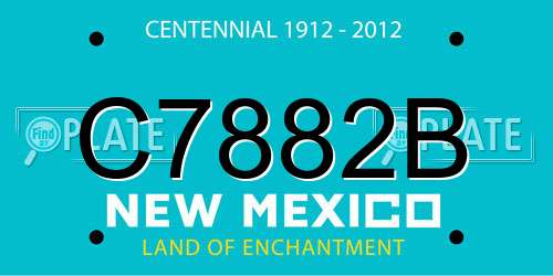 C7882B New Mexico License Plate