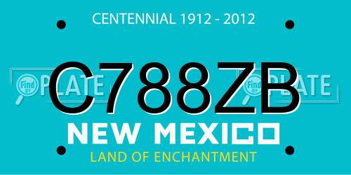 C788ZB New Mexico License Plate