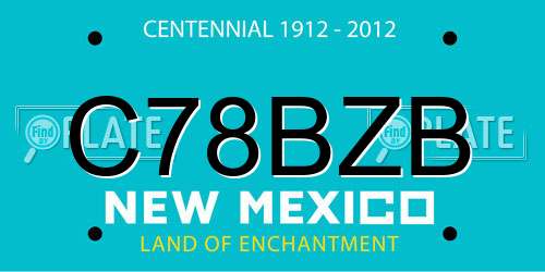 C78BZB New Mexico License Plate