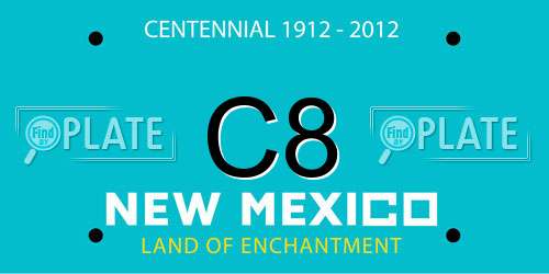 C8 New Mexico License Plate
