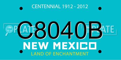 C8040B New Mexico License Plate