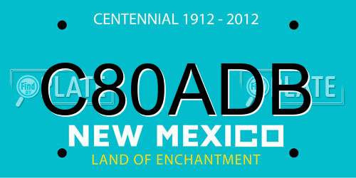 C80ADB New Mexico License Plate