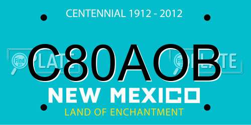 C80AOB New Mexico License Plate