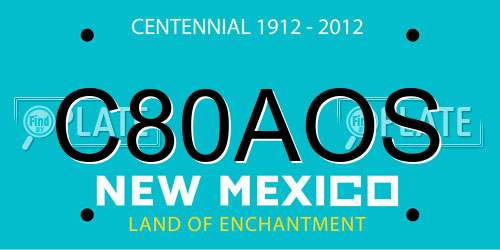 C80AOS New Mexico License Plate