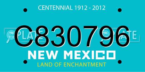 C830796 New Mexico License Plate