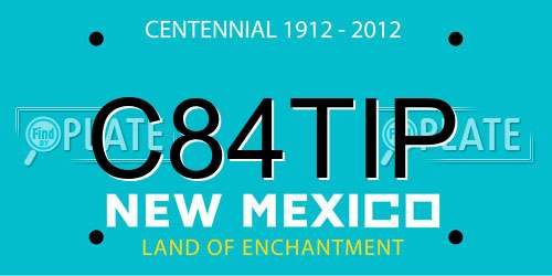 C84TIP New Mexico License Plate