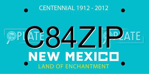 C84ZIP New Mexico License Plate