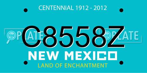 C8558Z New Mexico License Plate